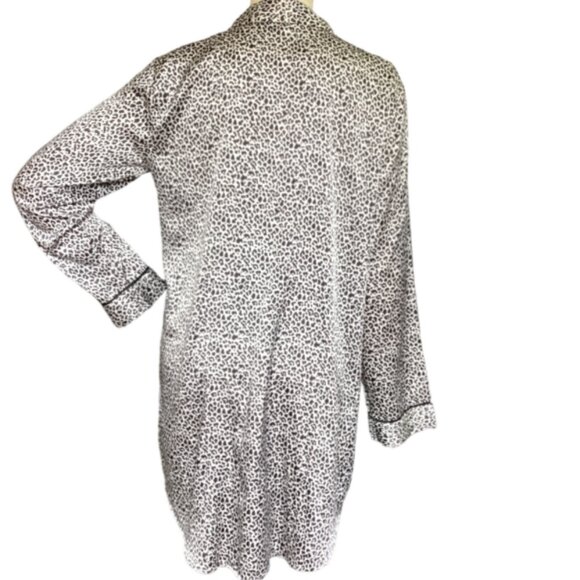 Victoria's Secret PJ Button-Up Sleep Shirt/Dress/Tunic Leopard Print L #163J - Picture 5 of 7